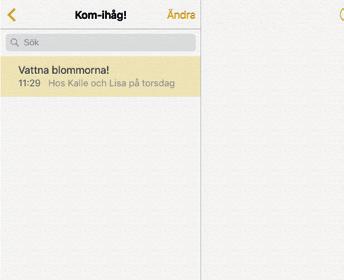 textrad där du vill skriva. Öppna appen Anteckningar.