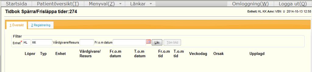 eller frisläppa en period går du till bild Spärra/Frisläppa tider (SP274).