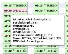 Ställer du markören över patienten kommer en