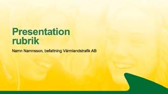 Digital presentationsmall Värmlandstrafiks identitet och profil ska även