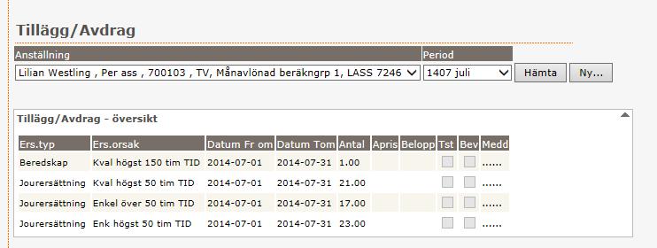 » Ansökan om omvandling sparas till tillägg/avdrag» Dateringen avser den period som timmarna tjänades in.