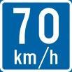 22 F22 Avståndstavla för cykeltrafik F21.2 23 F23 Ortnamn för cykeltrafik F22 24 F24 Återvändsväg 25 F25 Rekommenderad högsta hastighet 26 E26 Avståndstavla F23 F24.1F24.2 F24.
