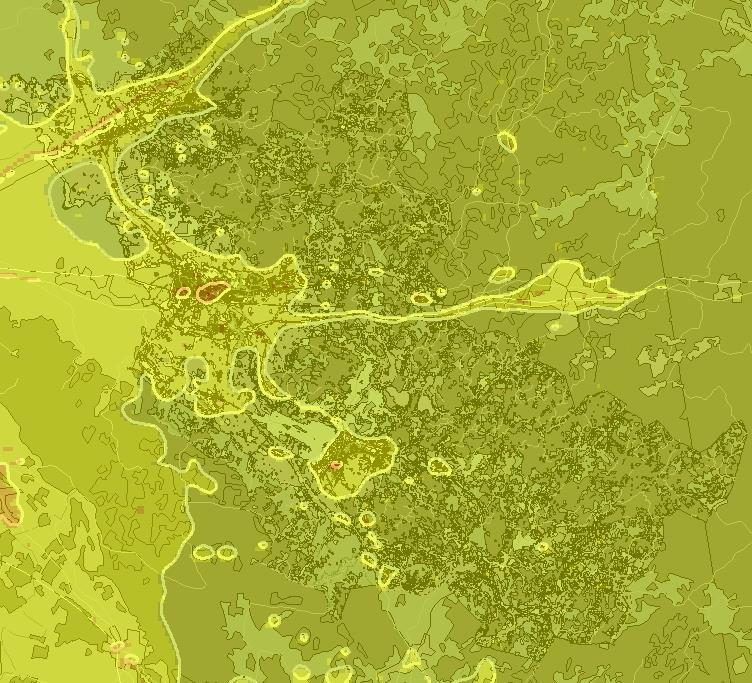 Beräknade halter (årsmedelvärde) av partiklar (PM 10 ) ligger på 13-15 g/m 3 i Klippans tätort (urban bakgrund).