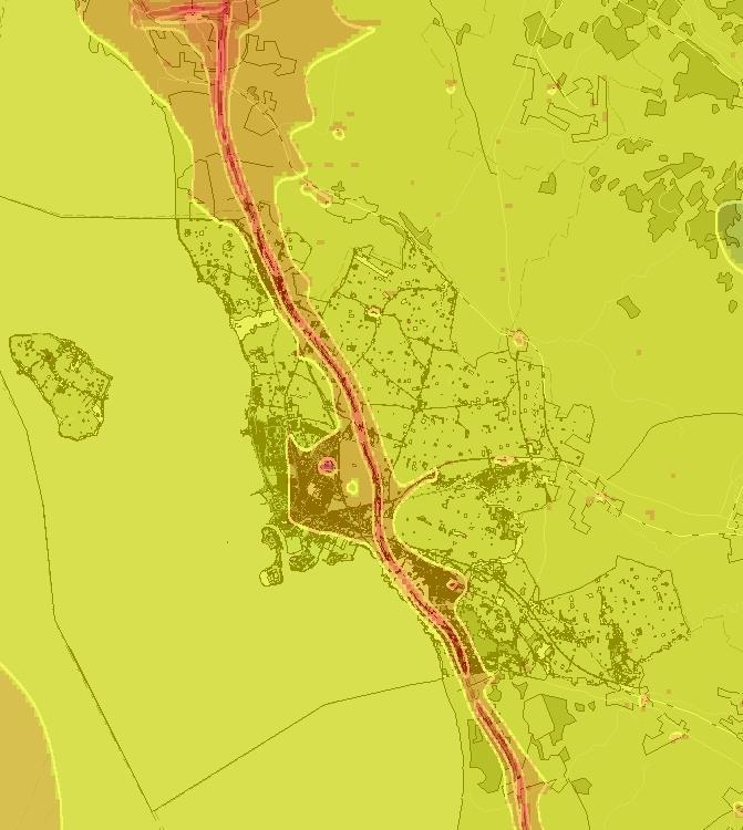 Beräknade halter (årsmedelvärde) av partiklar (PM 10 ) ligger på 14-16 g/m 3 i Landskronas tätort (urban bakgrund) och 13 g/m 3 på landsbygden.