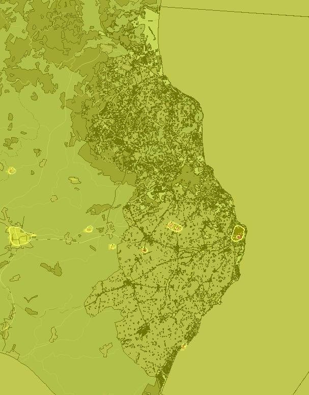 Beräknade halter (årsmedelvärde) av partiklar (PM 10 ) ligger på 13-14 g/m 3 i Simrishamns tätort (urban bakgrund) och 13 g/m 3 på landsbygden.