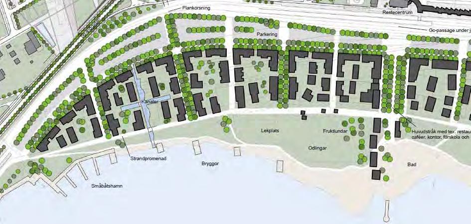 TINGSNÄS RIKTLINJER Tingsnäs ska bli en varierad stadsdel med bostäder i sjönära läge. Våningsantalet ska varieras mellan två och fyra.