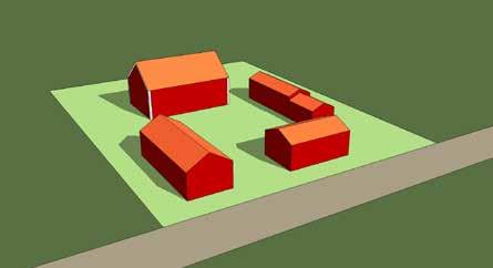 FORTS. Fasadmaterialet är trä, oftast stående träpanel eller knuttimrade hus. Liggande träpanel förekommer.