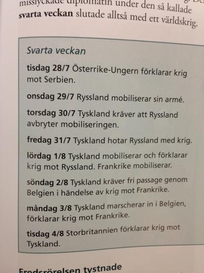 Svarta veckan Efter skotten i Sarajevo tog det en månad innan kriget började.