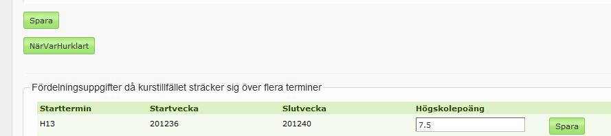 I fliken Kursplaneversion(behörighet) kan man välja en annan kursplaneversion än den senaste, även om det i normalfall är den senaste versionen som ska gälla.