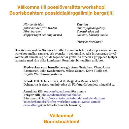 Rum för Översä5ning dyker upp igen under Bok & Bibliotek i Göteborg, men redan under våren kommer många ak7viteter a5 få den rubriken, både i sek7onens regi och hos våra samarbetspartners.