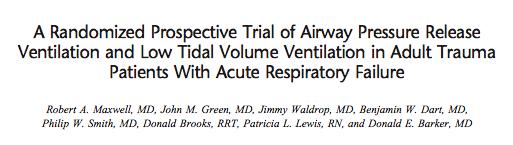 APRV vs LOVT ARDSnet protokoll Traumapatienter, n = 63, RCT