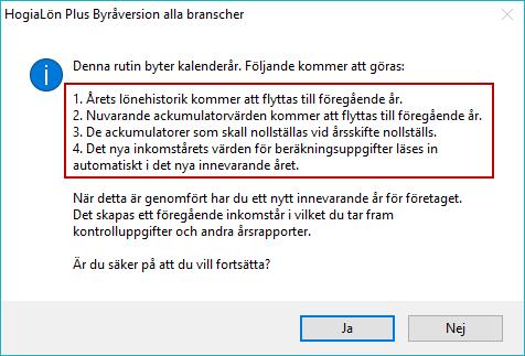 När du väljer att verkställa årsskiftet kommer programmet att döpa om din databas till Företagsnamnet(2017). I den här databasen finns nu föregående års uppgifter.