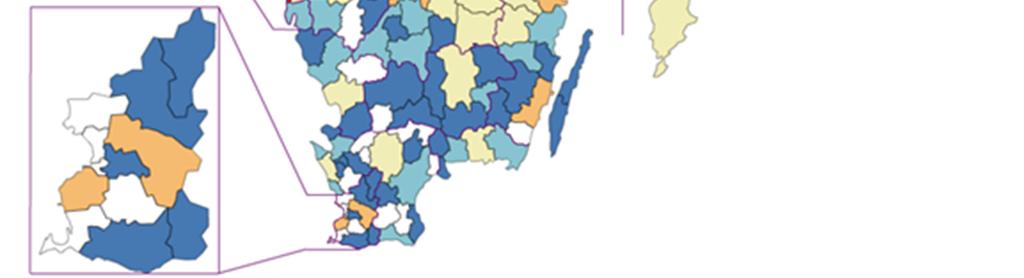 Norrköping. Närmast därefter följer Motala 193, Mjölby 147, Åtvidaberg 141, Göteborg 123, Malmö 78 och Uppsala med 76.