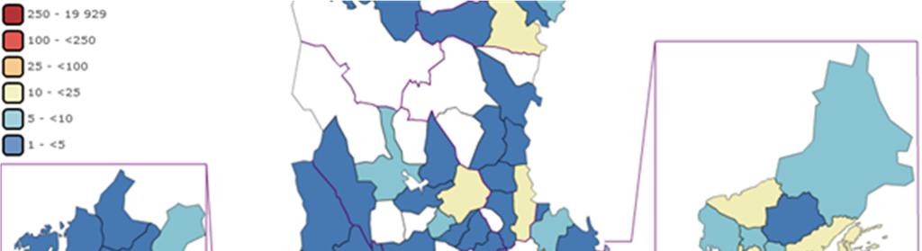 Till vilka delar av landet flyttar man från Linköping? Karta 6.