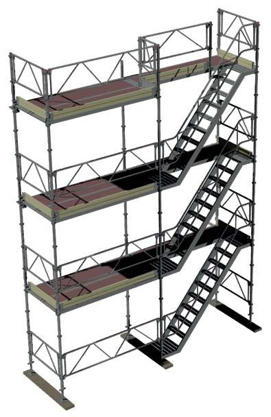 Invändig trappa Fristående trapptorn kan lätt byggas i ett torn,1,25 m x 2,50 m, som förankras