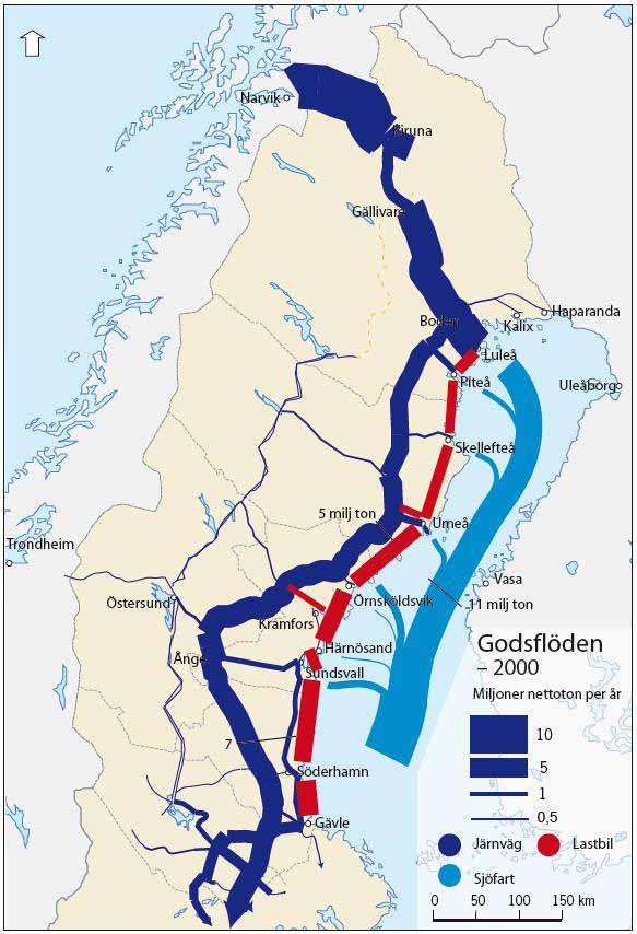 Godstransporter Nedan beskriv den kunskap som finns om godstransporter till och från Skellefteå. Underlag är främst hämtat från järnvägsutredningen för Norrbotniabanan.