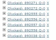 6.1.3 Borttagning av olyckor i lista Om du vid granskning av lista och karta upptäcker olyckor som du inte vill ha med i resultatet så kan du ta bort dem genom att trycka på krysset (X) som finns i