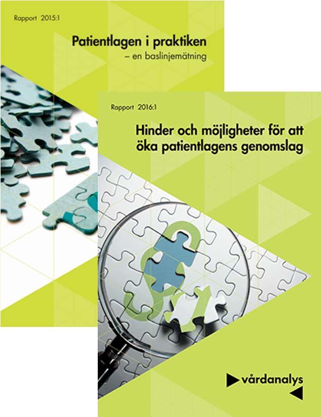 patientlagen får avsedd effekt Peka på bristande genomförande eller oförutsedda effekter så att överväganden