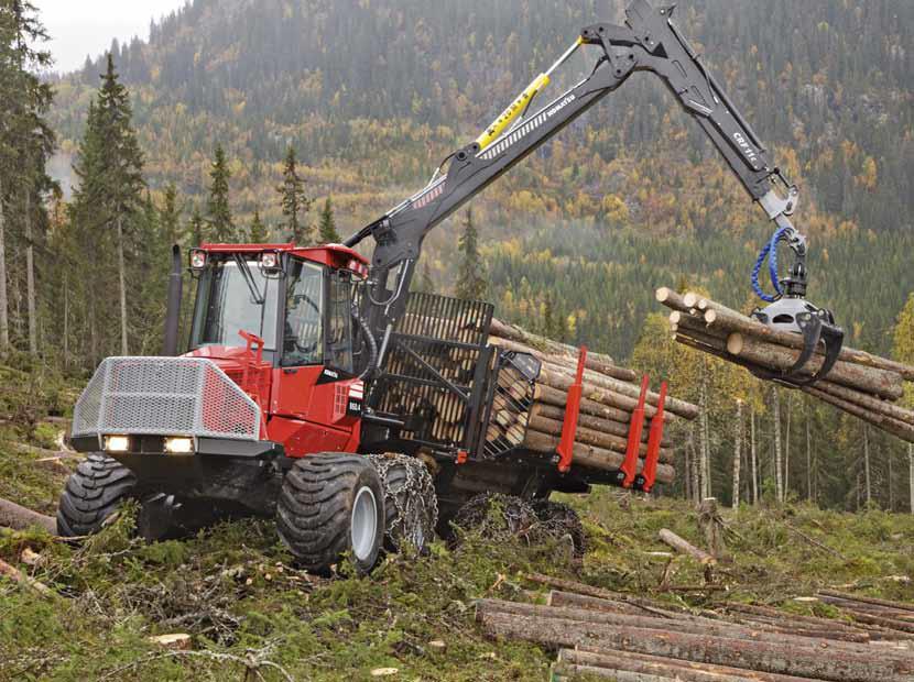 Valmet 860, se Figur 8, är precis som Rottne F13S lämpad för gallring och slutavverkning. (Komatsu, 2012) Figur 8. Skotaren Valmet 860.