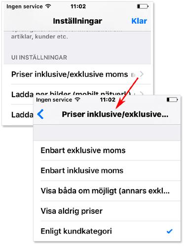 Inställningar för e-säljare Kund Med appen e-säljare Kund ges dina kunder möjlighet att direkt lägga order, se saldo med mera, via telefonen och/eller surfplattan.