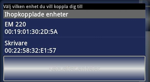 8 Ansluta skrivare: 1. Börja med att koppla ihop Bluetooth skrivaren i enhetens Inställningar - Bluetoothinställningar. 2.