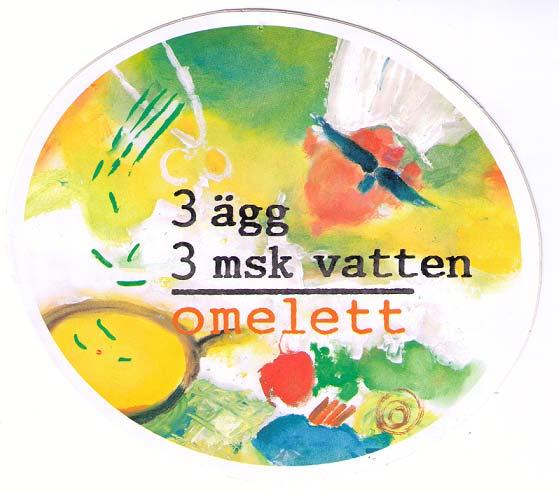 var första gången i sådana här sammanhang när hönsen inhysning diskuterades med politiker närvarande. Fig 8.4. Enkelt recept på omelett. Källa: Utdelat material.