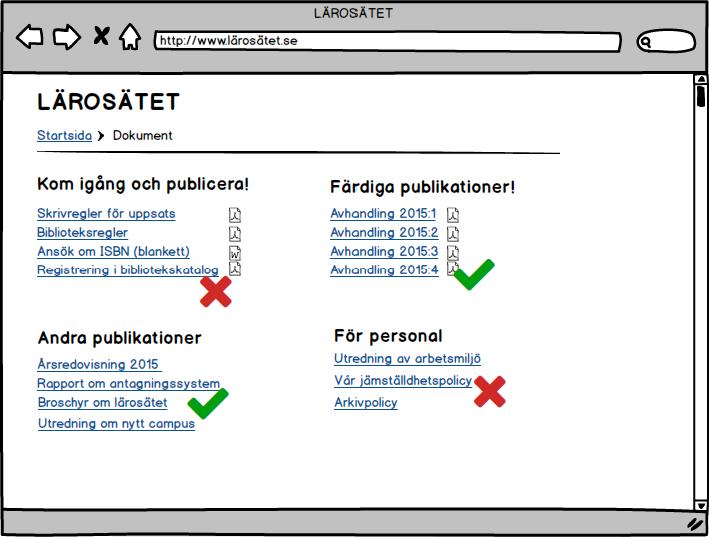 På vägen till ett färdigt resultat har forskaren och studenten interna instruktioner, vägledningar och andra arbets dokument, men endast slutresultatet är leveranspliktigt.