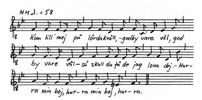 Intressant är också att Anders Carlssons melodi tillhör samma typ som en variant av shantyn Goodbye, fare-ye-well