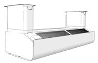 Luftridåer - Större entréer Designpaket PA3500/4200, döljer upphängningar och kablar.
