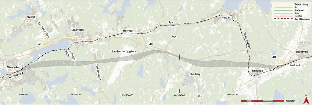 Figur 5 Korridor för järnvägsplanen Mölnlycke