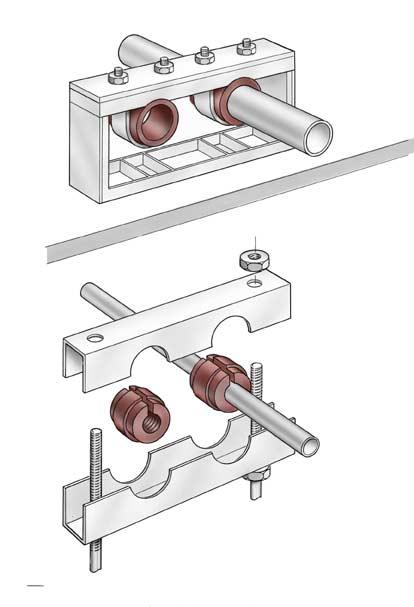 bygel av t.ex. plattstål stomljudshindrande mellanlägg av gummi bultförband stålramsfackverk befintligt bjälklag gummielement Figur 68.