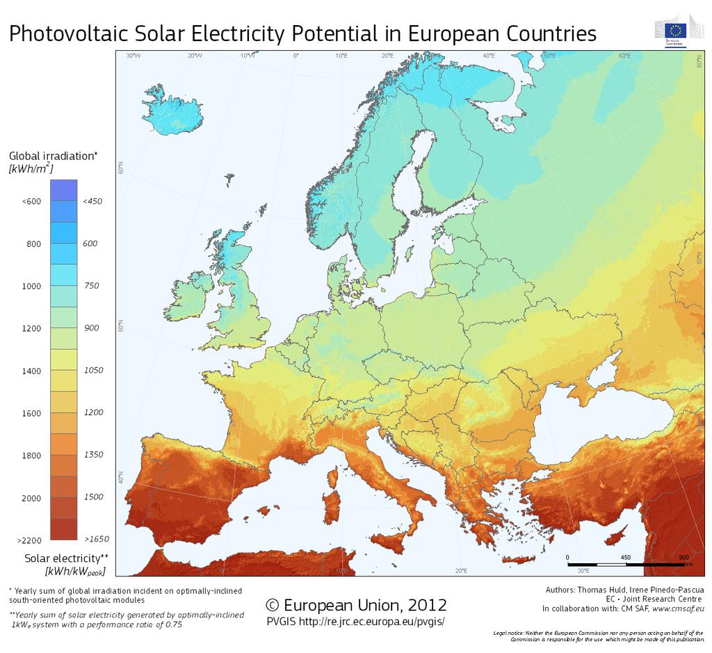 Solel - instrålning Flest soltimmar kring ekvatorn, men används överallt I Tyskland jämförbar med vindkraften