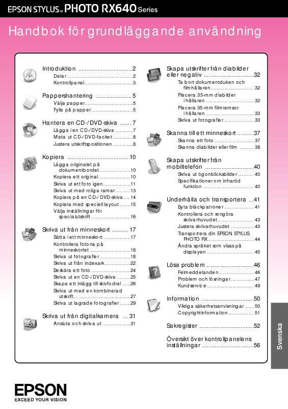 Du hittar svar på alla dina frågor i instruktionsbok (information, specifikationer,