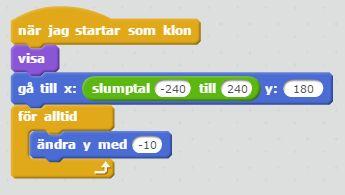 Lägg till ett Ändra y med _ block inom det För alltid -block du just lade till.