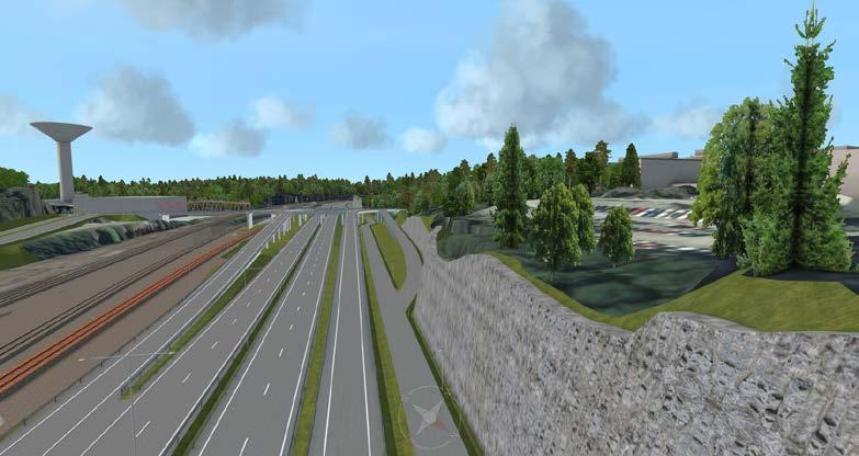 KS 2015-1707 18 (32) 3D-bilder över Huddingevägens och Trafikplats Högskolans framtida utformning Bostäder Anslutningen till Alfred Nobels allé går intill ett nyligen planlagt bostadsområde i Embryot