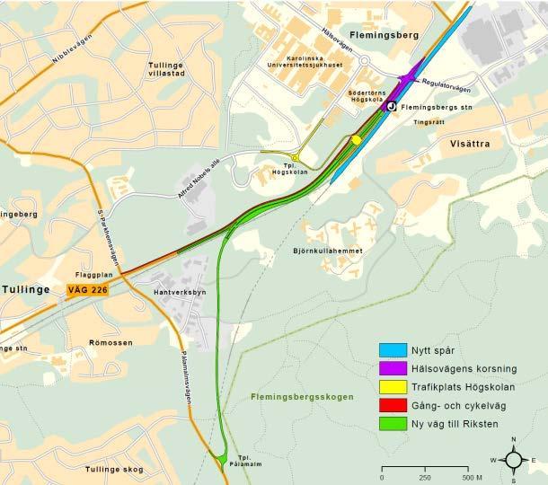 KS 2015-1707 9 (32) korsningar och utfarter. Detta gör att det är svårt att passera genom eller ansluta till väg 226 bland annat i Tullinge.