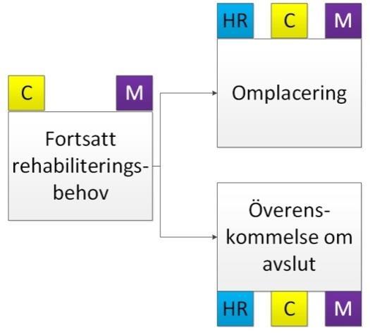 Omplacering Vid omplacering så finns det olika gränser där olika typer av omplacering kan komma att bli aktuellt. Dag 1 90, dag 91 180, dag 181 365 samt från och med dag 366.