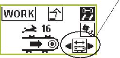 POWER CONTROL - TYRNING 4. Doservalsar 6. Eftergångsstyraxel Tryck kort på tangenten: - doservalsarna till- eller frånkopplas - aktiverade valsar visas på bildskärmen Anmärkning!