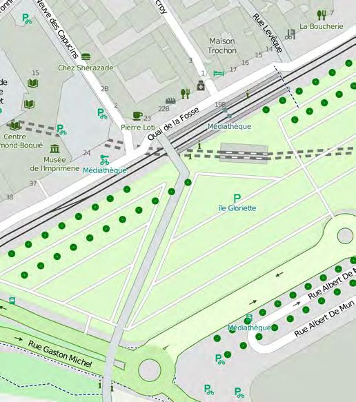 Médiathèque 1 kontext Stadsrummet här är mycket stort, öppet.