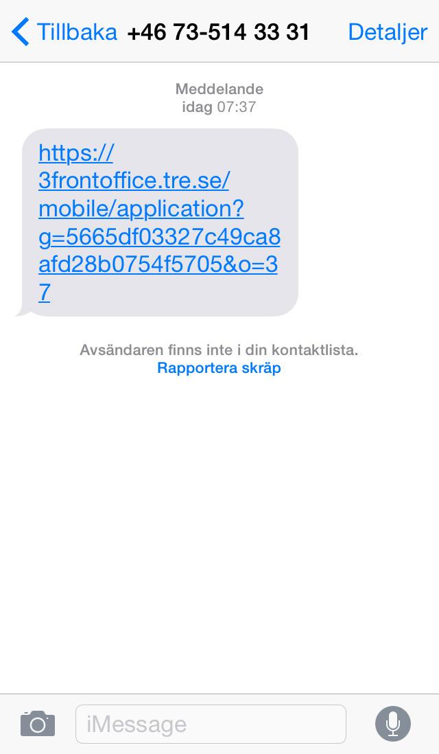 6 Öppna SMS:et som skickats till din mobiltelefon och