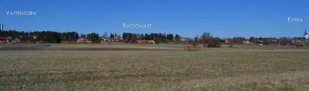 Figur 4a. Översikt av stationsetableringarna samt inmätta signaler (S1-S6) och objekts positioner. Figur 4b. Panoramabild över mätområdet från stationsuppställning 1. 2.