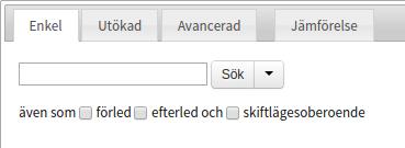 För att göra en vanlig ordsökning skriver man ordet eller orden i sökfältet och trycker på Sök-knappen eller Enter-tangenten på tangentbordet.