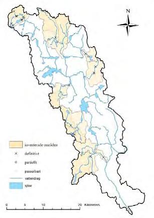 System Aqua- bedömning av naturlighet i avrinningsområden på regional nivå Inventering av vandringshinder för fisk Vi inventerade vandringshinder i de 14 av Svartåns avrinningsområden som hade en hög