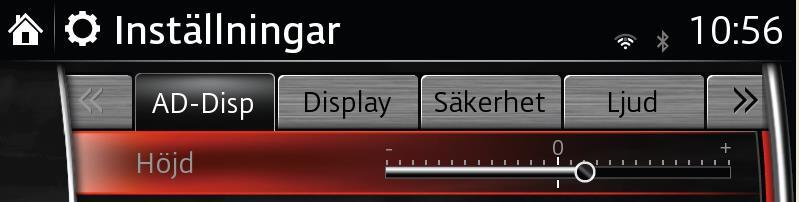Om du vill aktivera displayen igen markerar du alternativet. AD-displayen kommer att aktiveras på nytt varje gång bilens motor startas. AKTIVERA NAVIGERINGSVISNING I DISPLAYEN 1.