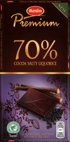 1-104221 Premium Raspberry 70% 100 g, 20/fp 1-324089 Premium Salty Licoric 100 g, 20/fp