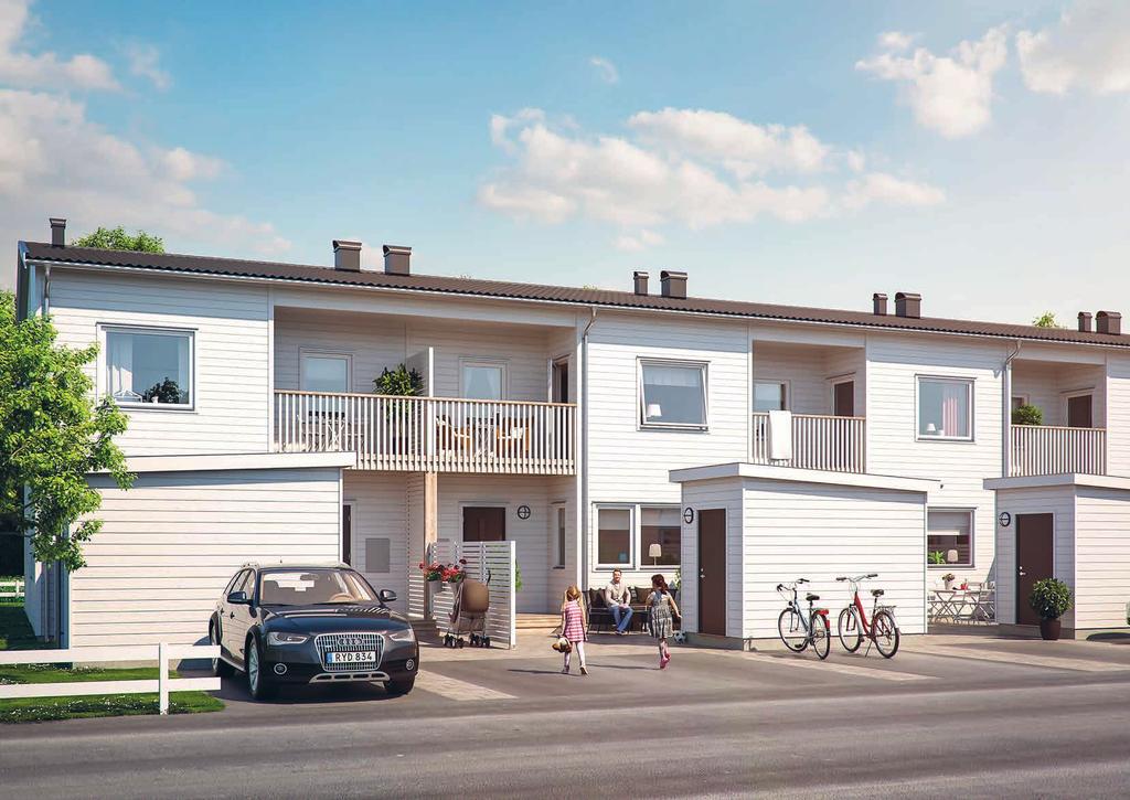STILIGT OCH TÅLIGT Exteriören och utemiljön är minst lika viktig som insidan, tror vi. Det ska kännas bra att komma hemgående längs gatan. Dessutom ska det kännas att huset är välbyggt.