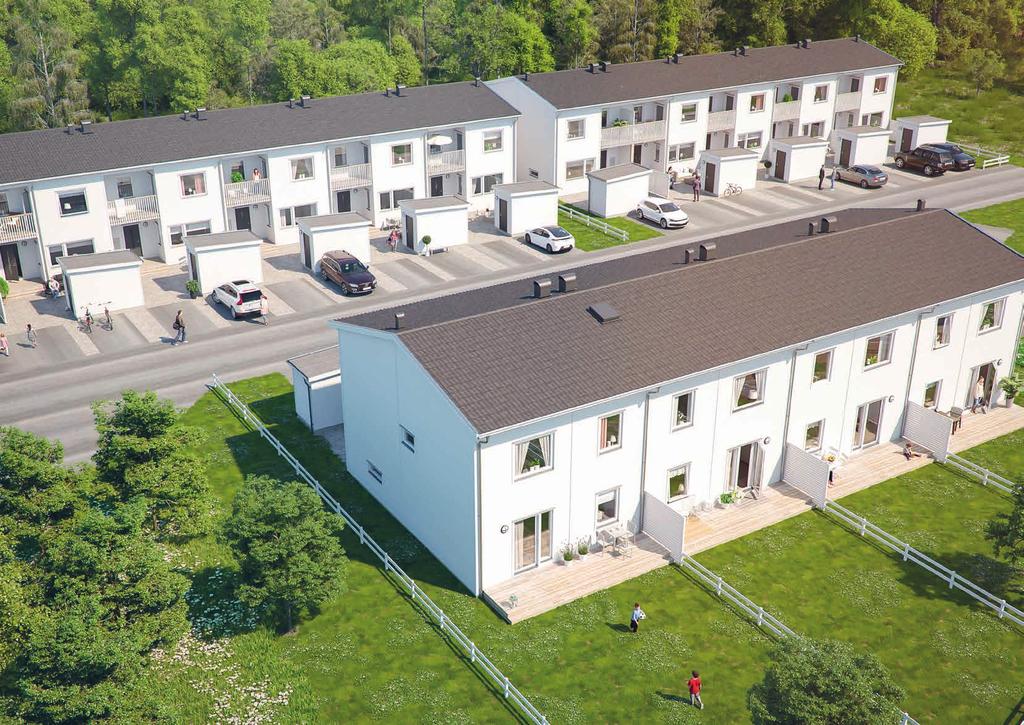 asadmaterialet är hållbart och gillar alla väder. Gavelhusen har extra fönster, i köket och trappan. Bara öppna och kliv ut!