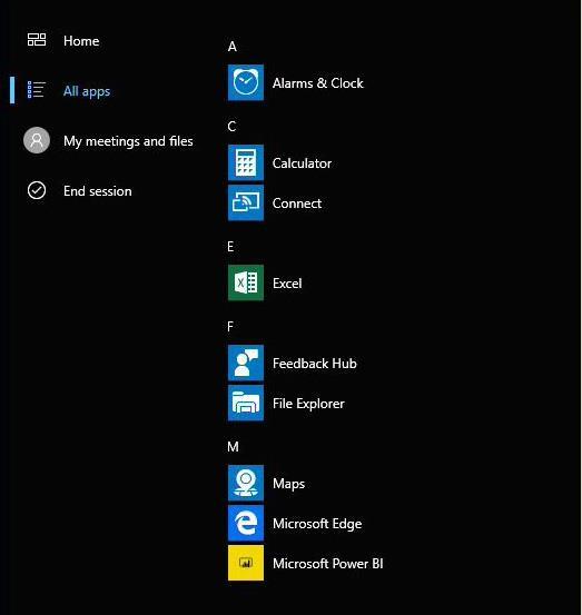 Öppna en app Appar som ofta används, som Word eller Excel, kan du öppna genom att trycka på panelerna på välkomstskärmen.