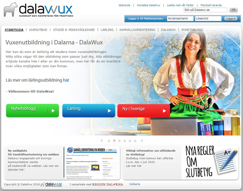 DalaWux - Samverkansområden Samhällsorientering på modersmål Detta är en utbildning om det svenska samhället för dem som är nya i Sverige. Vi sänder via webben på de språk som efterfrågas.