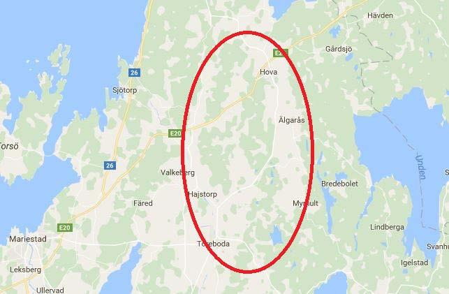 Väg 200, Töreboda-Hova Kartbild Bristbeskrivning Väg 200 utgör en viktig förbindelse mellan Skövderegionen och väg E20.